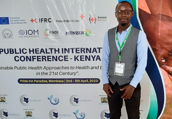 Joseph Kokumu at the 1st International Public Health Conference, Mombasa, Kenya. April 2023