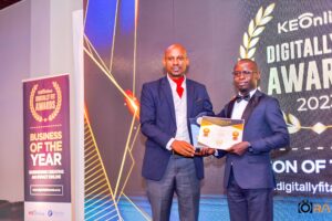 Joseph Kokumu Receiving the Digitally Fit Award 2023